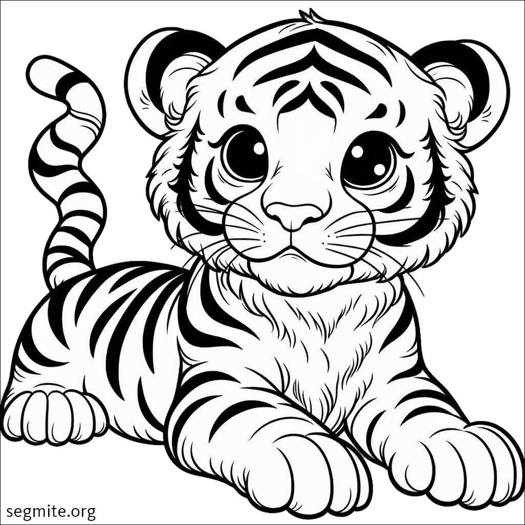 baby tiger coloring page