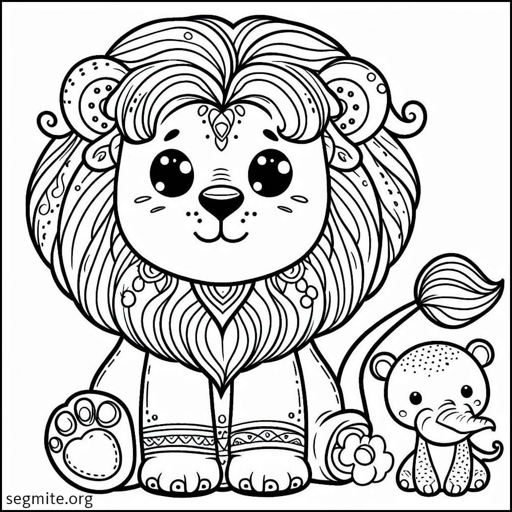 cute lion coloring pages